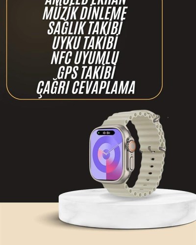 Uyku ve Sağlık Takibi Yapabilen GPS Uyumlu Plastik Kordonlu Akıllı Saat