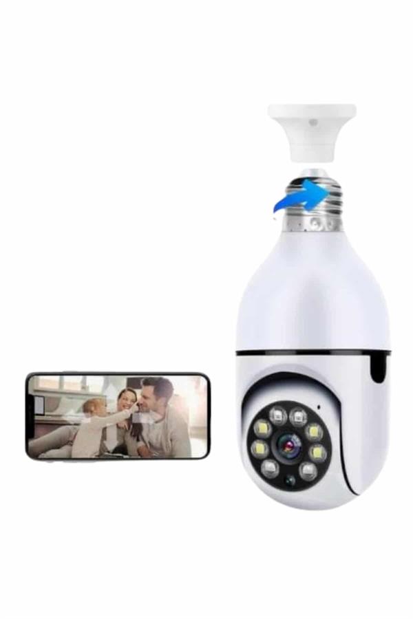 Wifi Güvenlik Kamerası Çift kameralı Ampule Takılabilir Sensörlü