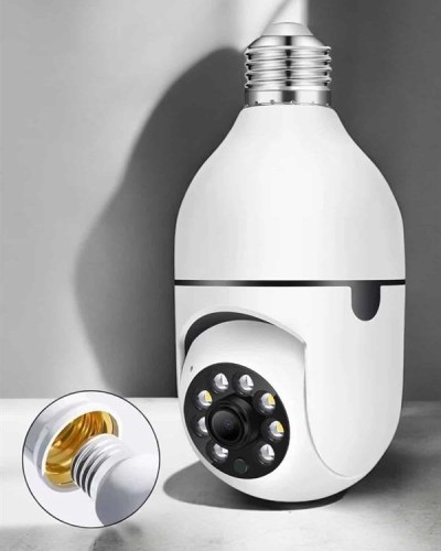 Wifi Kamera Duylu Ampul Görünümlü 360 Derece Dönebilen Ev Kamerası