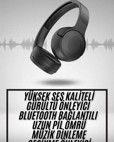 Yeni Nesil Kulak Üstü Bluetooth Kulaklık Type-C Girişli Yüksek Ses Kaliteli