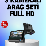 Full HD 1080P 3 Kameralı Araç DVR – Gece Görüşlü ve G-Sensörlü Güvenlik Çözümü
