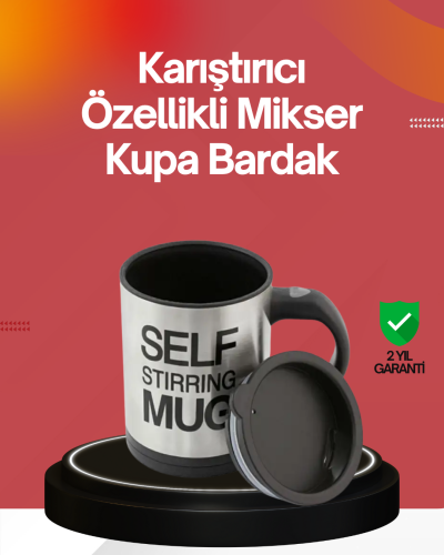 Kendi Kendini Karıştıran Termos Kupa | Güçlü Motor ve Çift Katmanlı Isı Koruma