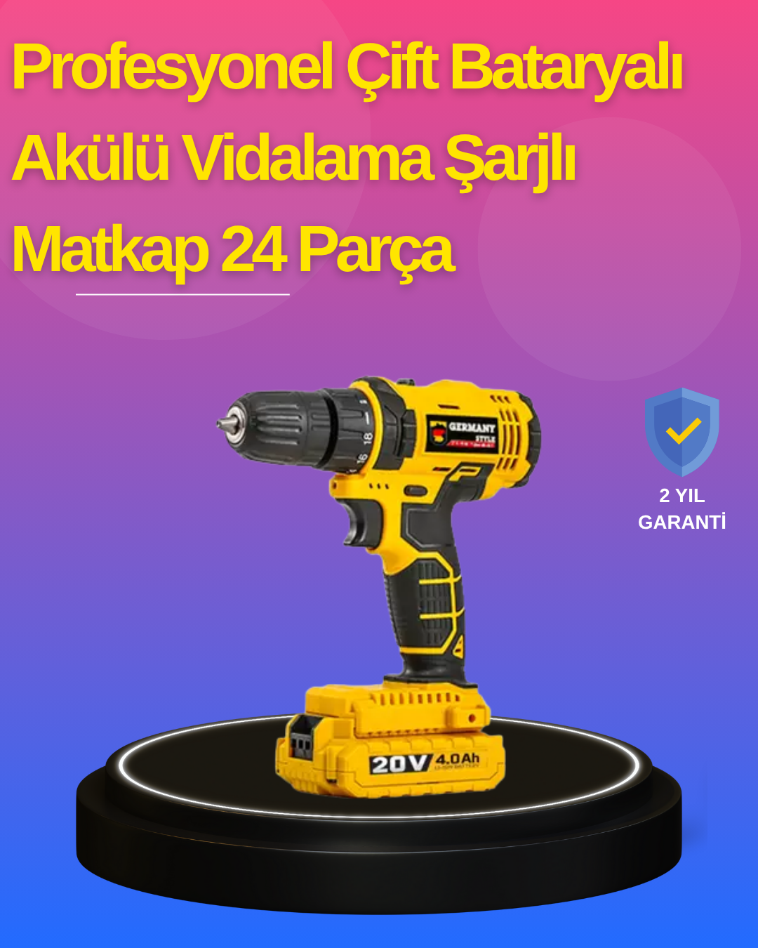 Hafif ve Ergonomik 12V Kablosuz Matkap | Hızlı Şarj ve Uzun Pil Ömrü