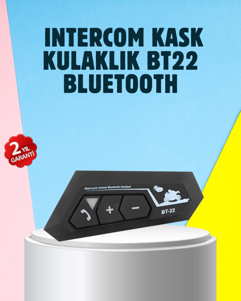 BT22 Motosiklet Kask İçi Bluetooth Kulaklık İnterkom Destekli