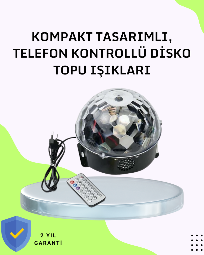 Ev ve Parti İçin Masaüstü Bluetooth Disko Topu Işık Gösterisi
