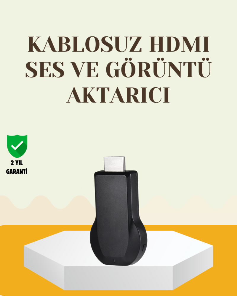 Kompakt HDMI Kablosuz Dongle – 1080p Görüntü ve Plug‑and‑Play Kurulum
