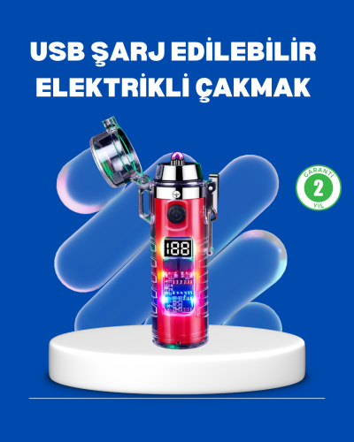 Çok Fonksiyonlu Şarjlı LED Fenerli USB Çakmak