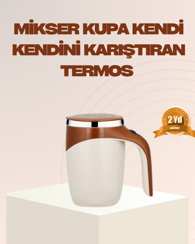 USB Şarjlı Manyetik Karıştırıcı Kupa – Otomatik Kahve Karıştırma Bardağı