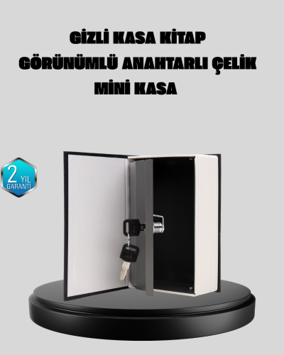 Anahtarlı Gizli Kitap Kasa – Metal İç Yapı, Kamuflajlı Sözlük Tasarım