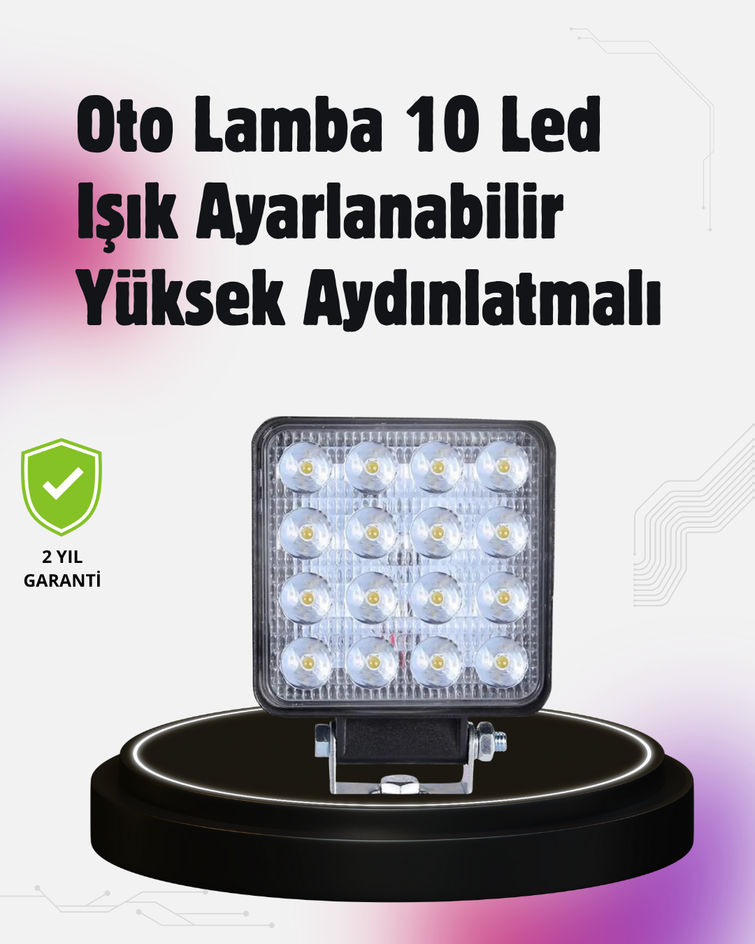 Yoğun Işık Gücüne Sahip LED Far | Traktör, Off-Road ve Kamyonet Uyumlu