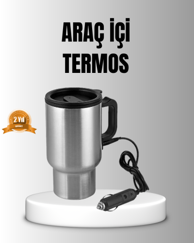 Araç İçi Su Isıtıcı Termos Kupa 12 Watt Enerji Tasarruflu