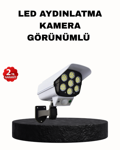 Güneş Enerjili Güvenlik Işığı Dış Mekan 5 Eksen Ayarlı ve PIR Hareket Sensörlü