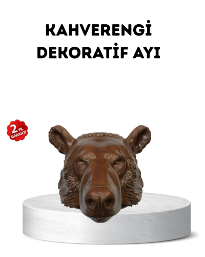 Ev ve Ofis İçin Dekoratif Ayı Başı Heykel Hediyelik Duvar Aksesuarı