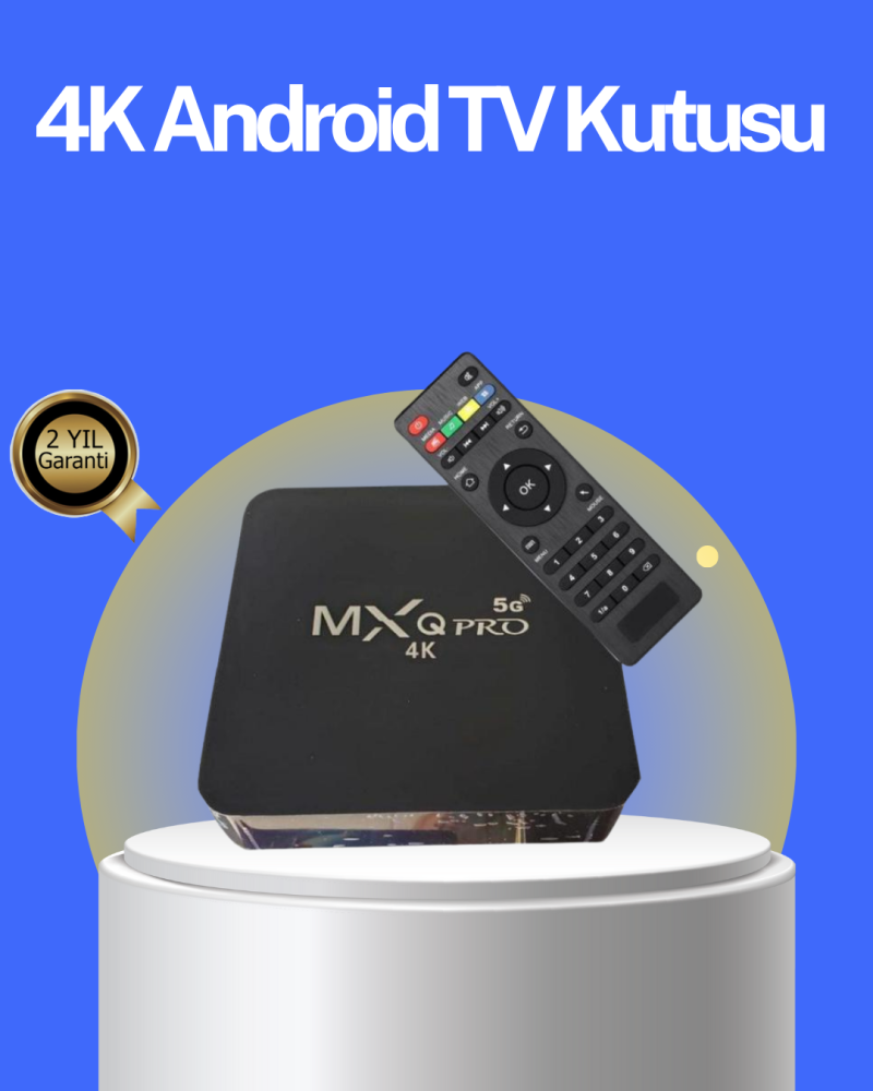Akıllı Android TV Box – 4K Çözünürlük, 2GB RAM, 16GB Depolama, Hızlı Wi-Fi