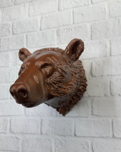 Ayı Başı Duvar Dekoru Modern Asılabilir Heykel 25x19 cm