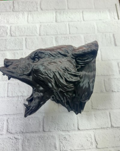 3D Siyah Ayı Başı Duvar Dekoru Modern Asılabilir Heykel 25x19 cm