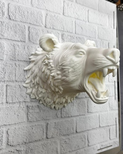 Dekoratif Beyaz Ayı Duvar Heykeli Asılabilir Hediyelik 25x19 cm