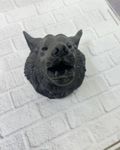 Dekoratif Asılabilir Siyah Ayı Başı 3D Duvar Heykeli 25x19 cm