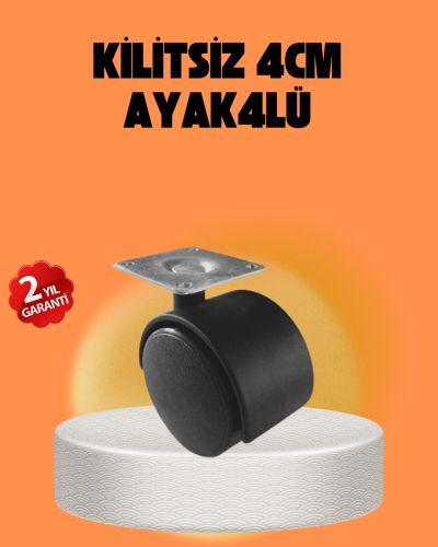 Kilitsiz 4 cm Tekerlek Ayak 4’lü Set Sessiz ve Dayanıklı