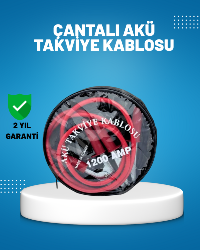 1200 Amper Akü Takviye Kablosu 2 Metre İzoleli Bakır Uçlu