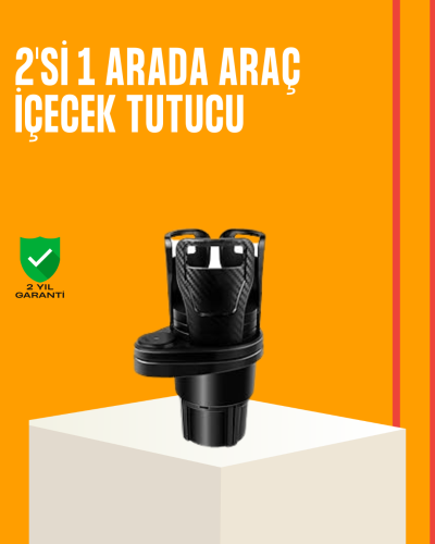 Oto Bardak Tutucu 360° Döner Çift Bölmeli Karbon Fiber Tasarım