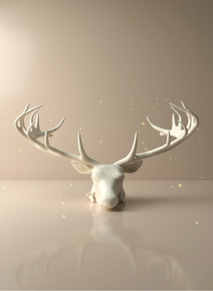 odern Geyik Başı Biblo 25 cm Zarif Masa Üstü Dekor