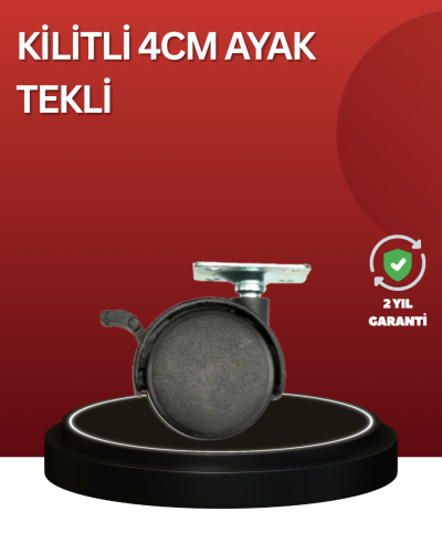 Sessiz Dönen Kilitli Mobilya Tekerleği 4 cm