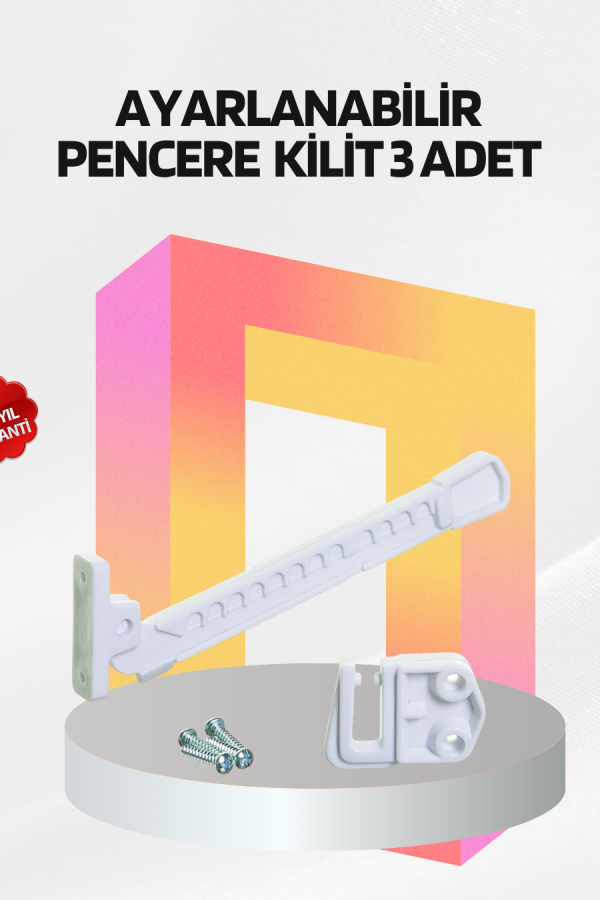 Cam Pencere Güvenlik Kilidi Açılma Sınırlayıcı Aparat 3 Adet
