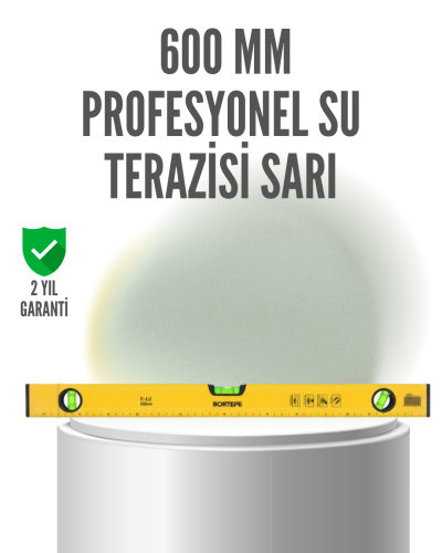 600 mm Su Terazisi Sarı Dayanıklı Gövde Hassas Ölçüm