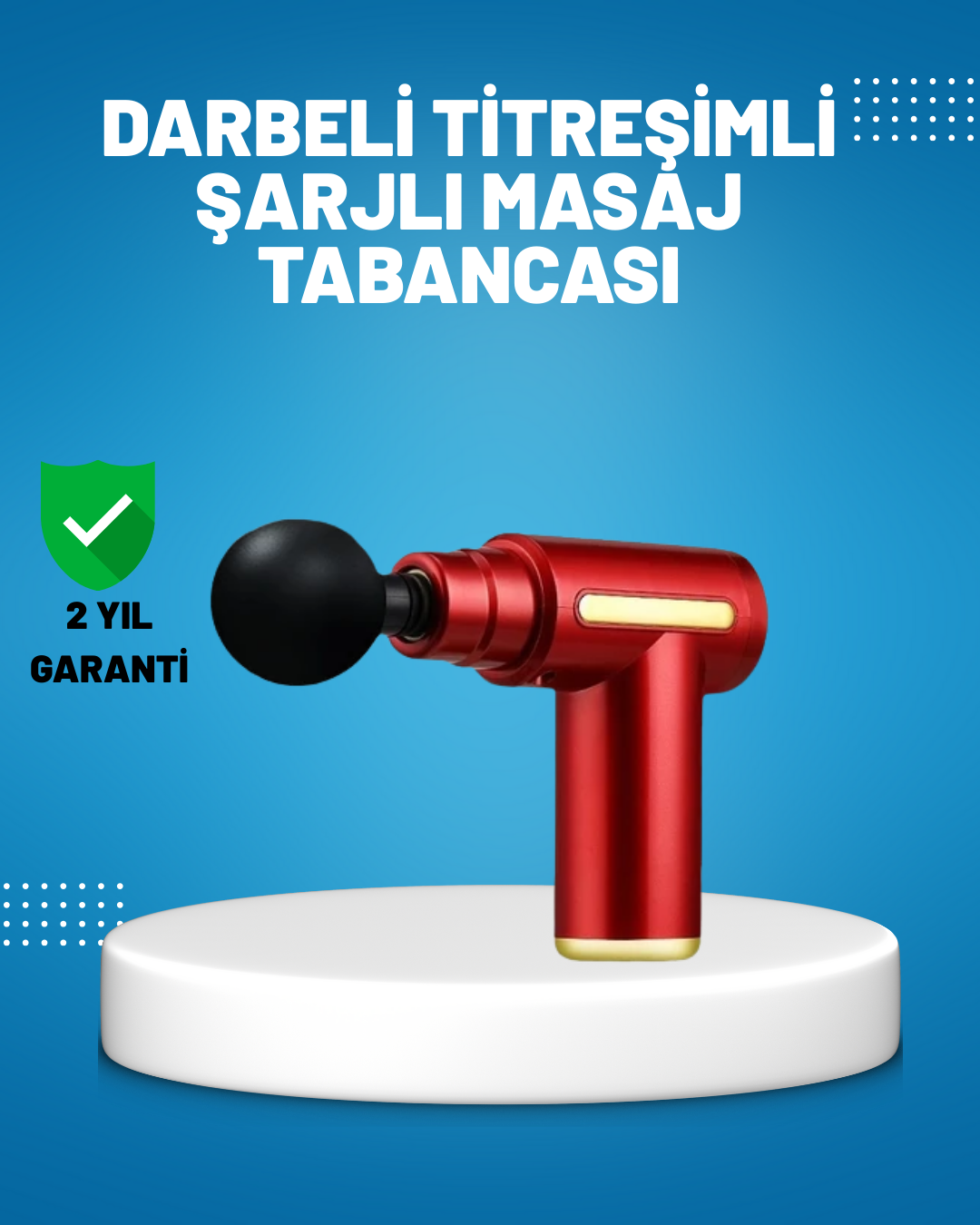 Titreşimli Masaj Tabancası 4 Başlıklı 6 Hız Ayarlı Kas Rahatlatıcı