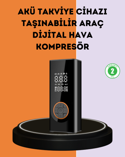 150 PSI Dijital Hava Pompası Akü Takviye ve Powerbank Özellikli