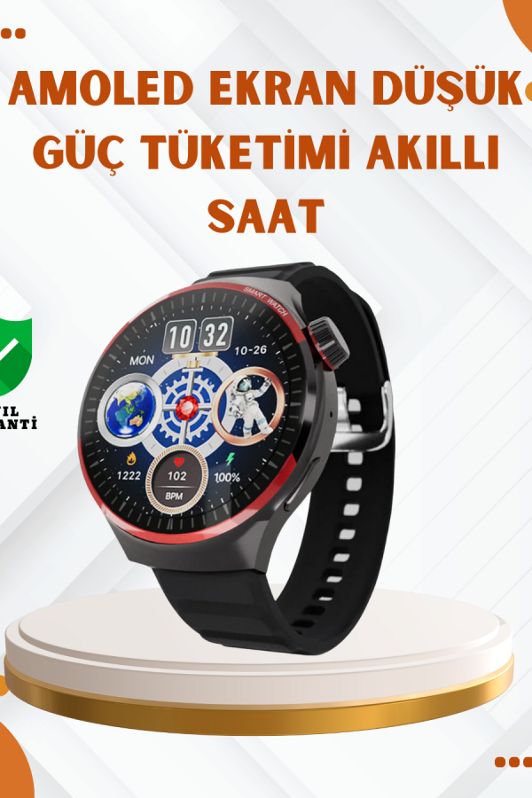 AMOLED Ekranlı Akıllı Saat Bluetooth Arama ve NFC Destekli