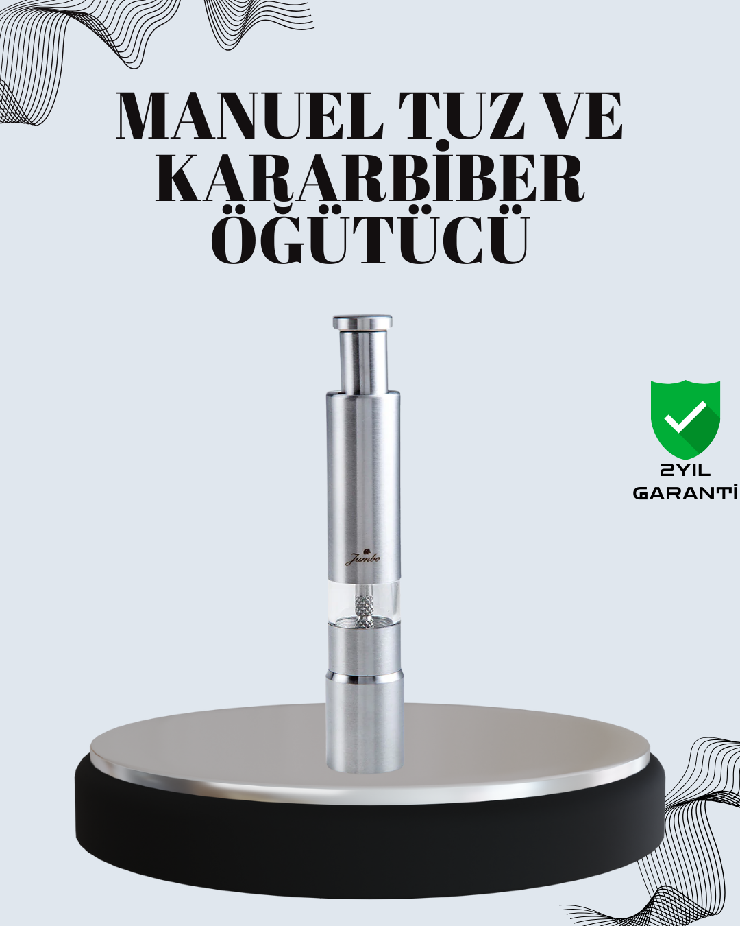 Tuz ve Kararbiber Öğütücü - Şeffaf Akrilik Hazne