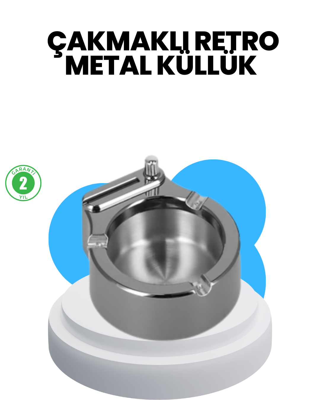 Metal Küllük Çakmaklı Masa Üstü Şık Tasarım