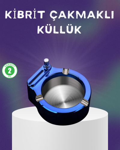 Dekoratif Çakmaklı Küllük Kolay Temizlenebilir Metal
