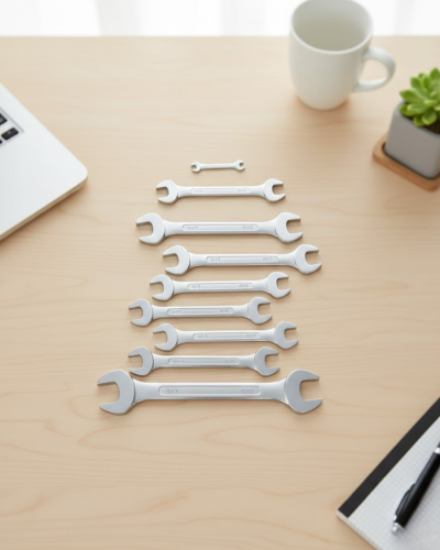 Farklı Ölçülerde Kombine Açık Ağız Anahtar Takımı