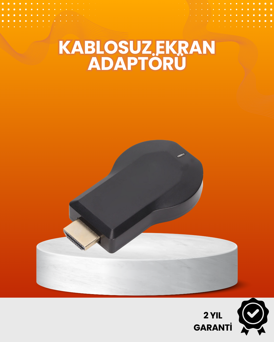 Yazılım Gerektirmeyen Kablosuz Mirroring Adaptörü – 1080p HD Görüntü Kalitesi