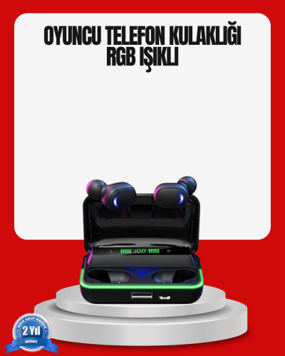 RGB Oyuncu Bluetooth Kulaklık Düşük Gecikmeli Kablosuz 5.1