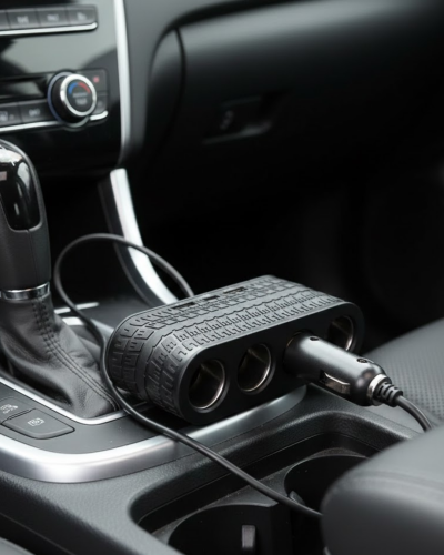 Araç Çakmak Çoklayıcı 4 Çıkışlı 2 USB ve Type C Girişli Çok Fonksiyonlu Şarj Ünitesi