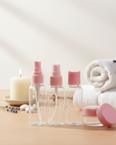 5 Parça Seyahat Boy Kozmetik Seti Şeffaf Düzenleyici