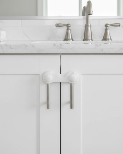 4 Adet Dolap ve Çekmece Emniyet Kilidi Çift Taraflı Bantlı Güvenli Tasarım