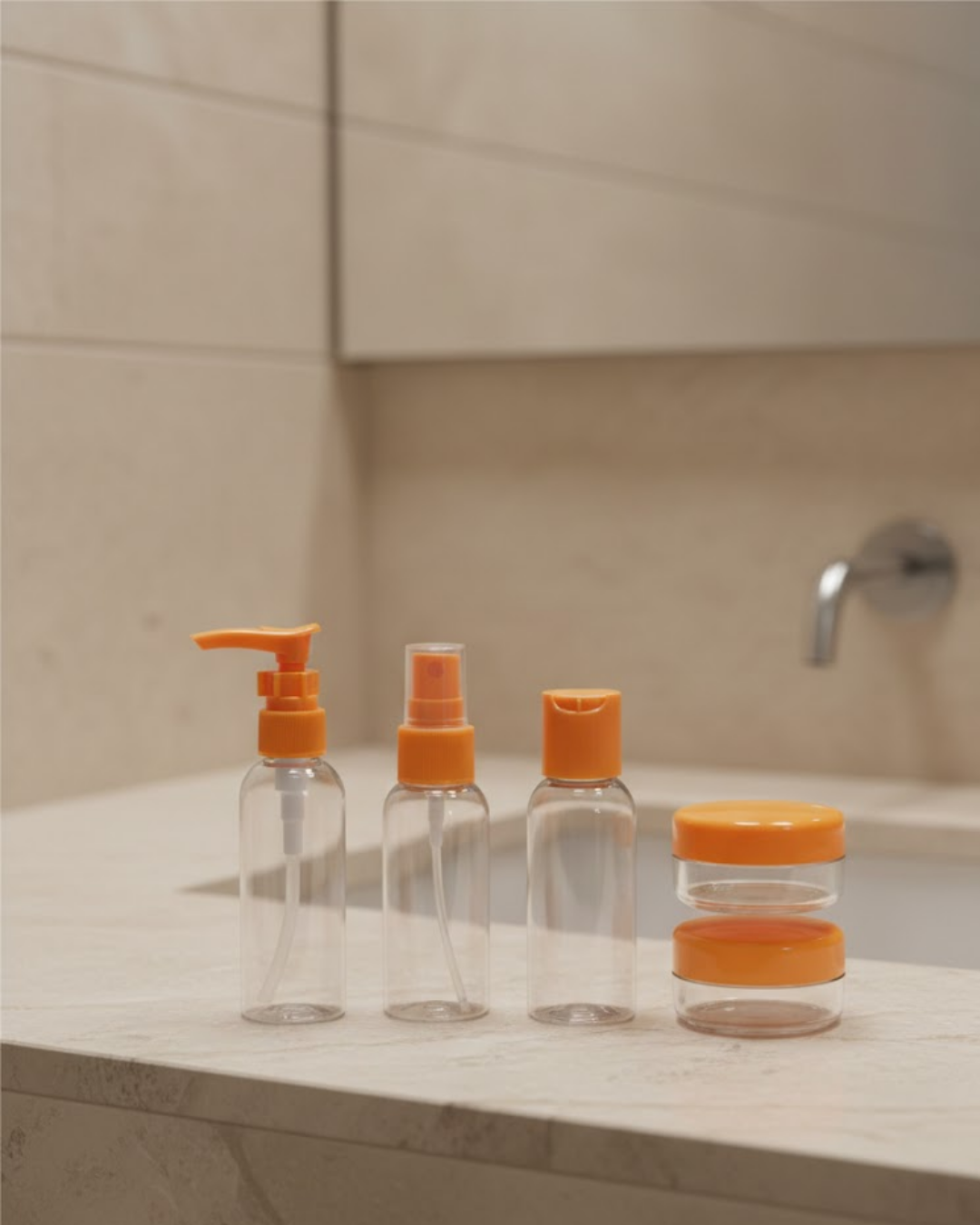 30 ml 5'li Seyahat Şişesi Seti Çantalı Kozmetik Organizer