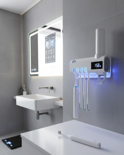 Manyetik Duvar Tipi UV Hijyenik Diş Fırçası Tutucu