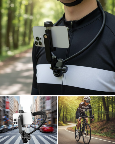 Dayanıklı Metal Destekli Boyun Telefon Tutucu Seyahat ve Spor Kullanım