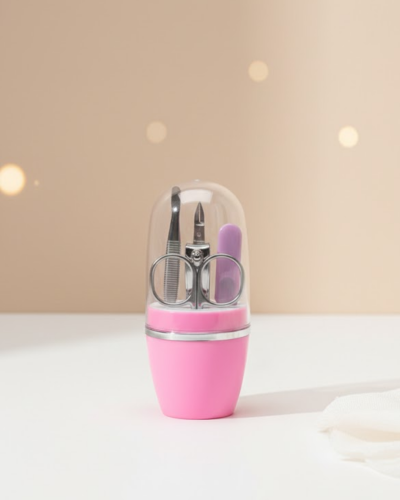 Tırnak Bakım Manikür Pedikür Seti 4 Parça Pembe Minimal ve Dayanıklı