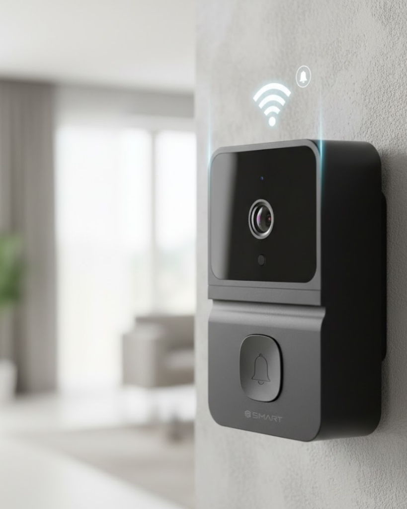 ŞARJLI KAMERALI KAPI ZİLİ SİYAH