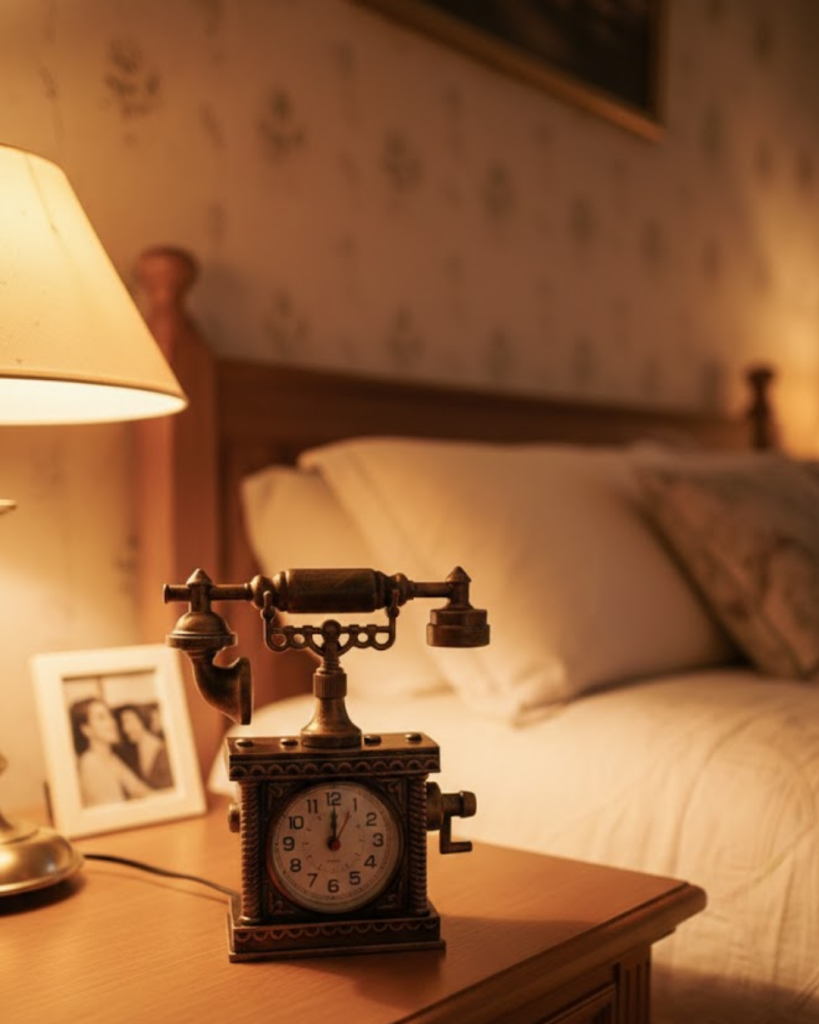 ZN8808B TELEFON ŞEKLİNDE ÇALAR SAAT BRONZ