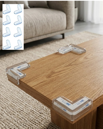 Şeffaf Köşe Koruyucu 8 Adet Set Çocuk Güvenlik Masa Köşe Aparatı