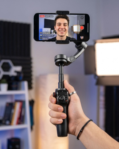 3 Eksen Telefon Gimbal Stabilizer Video Sabitleyici Vlog ve Çekim Aparatı