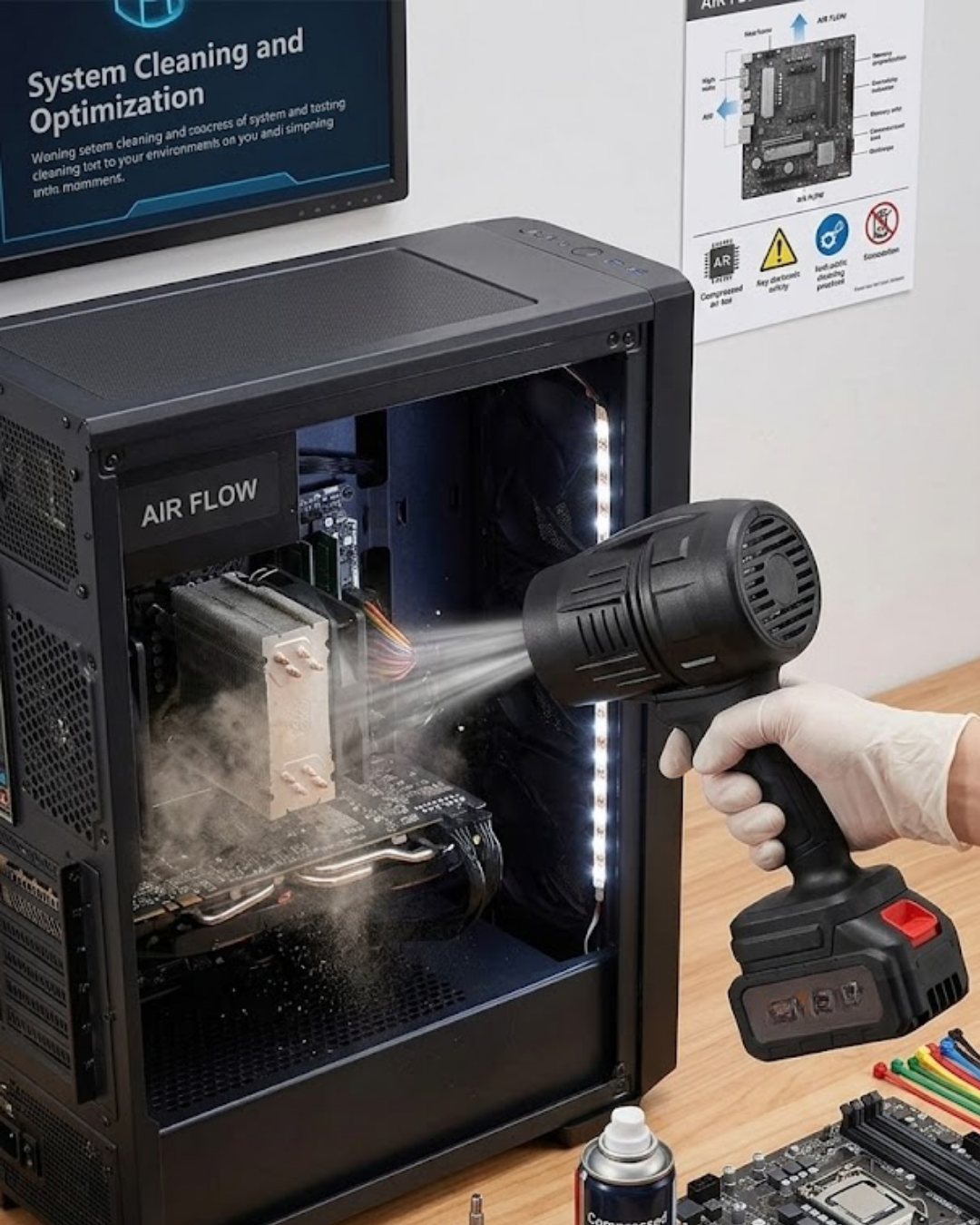 Kablosuz Yaprak Üfleyici Bahçe ve Araç Temizleme Hava Üfleme Makinesi